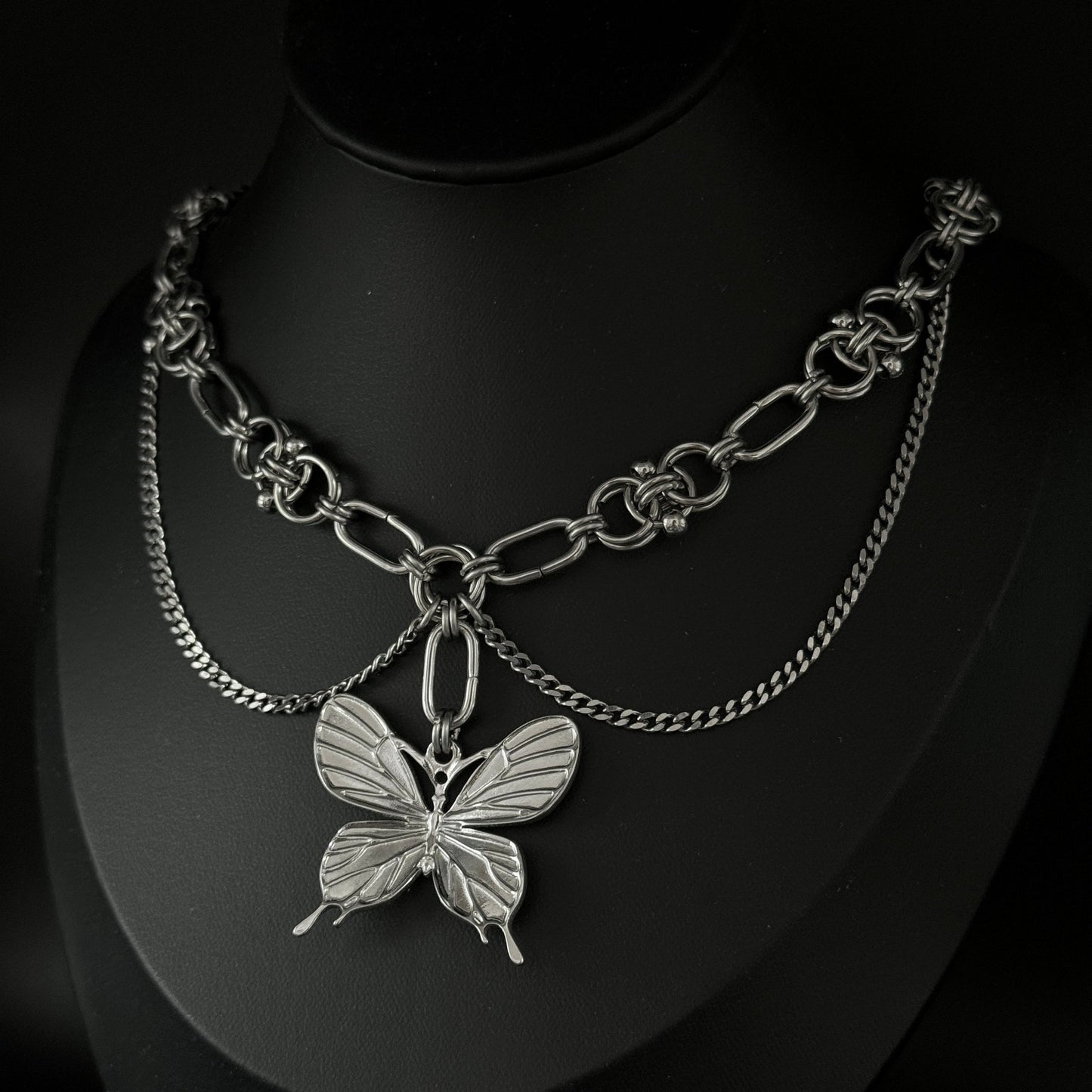 Pierced Butterfly - Necklace