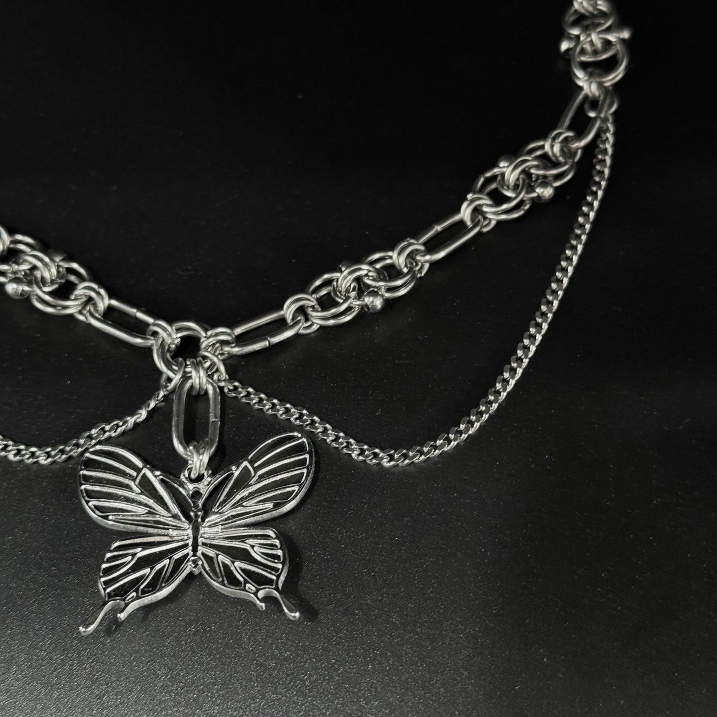 Pierced Butterfly - Necklace