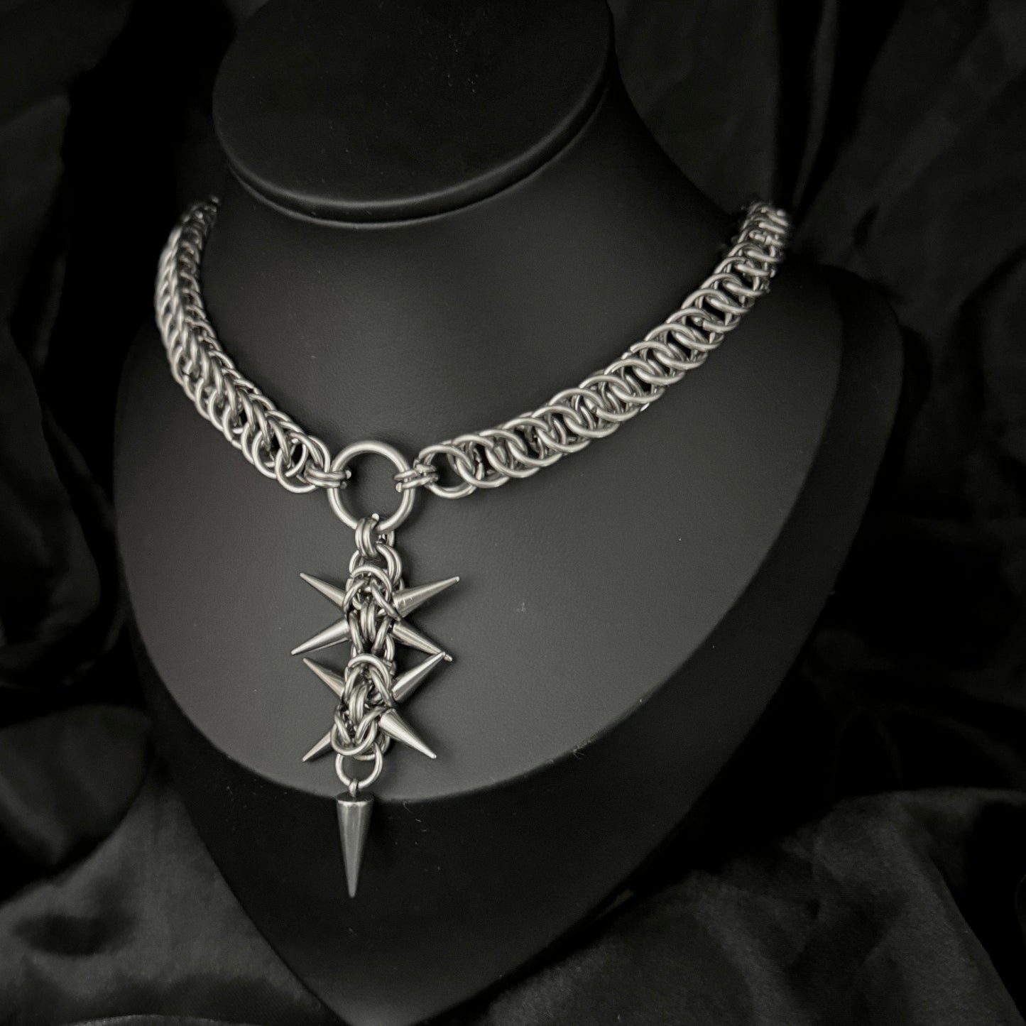 handmade stainless steel alternative chainmaille necklace chain unisex
jewelry rave fashion alternative