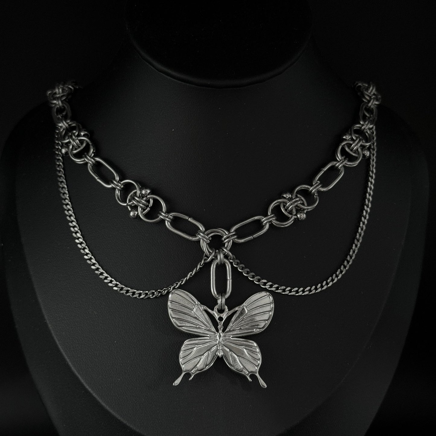 Pierced Butterfly - Necklace