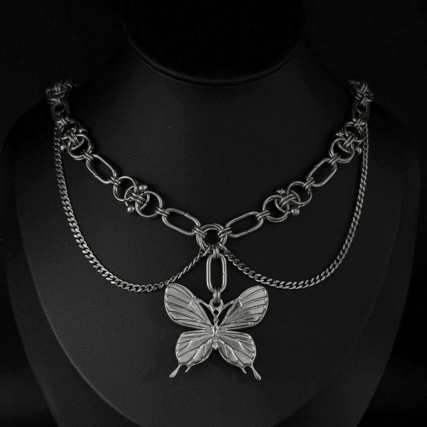 Pierced Butterfly - Necklace
