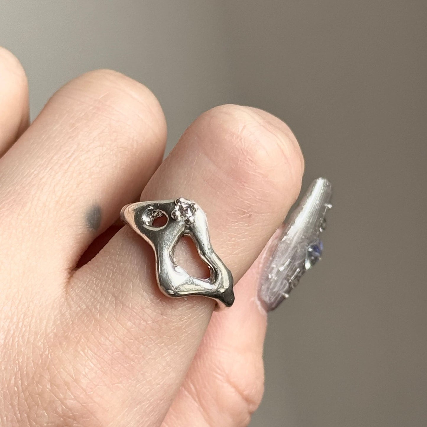 Drip Gemstone Ring On Hand