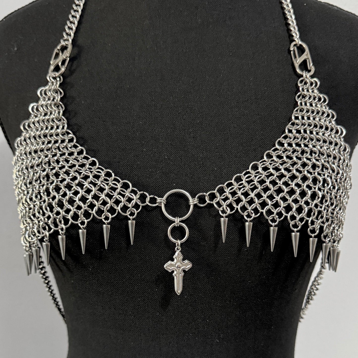 handmade chainmaille armour top renfaire, renaissance, stainless steel bra top