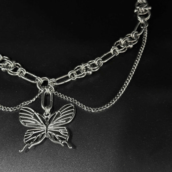 Pierced Butterfly - Necklace