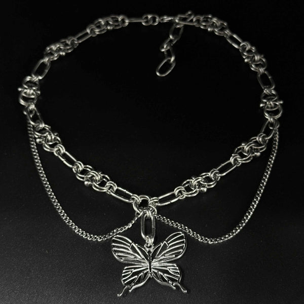 Pierced Butterfly - Necklace