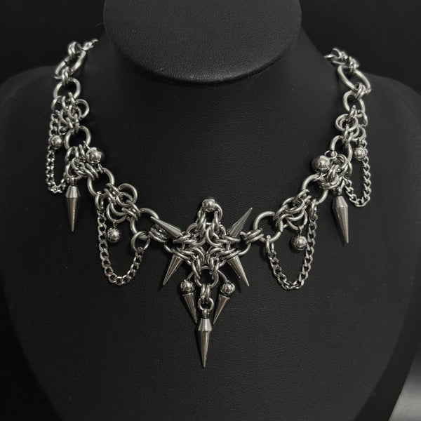 handmade blade chainmail choker 