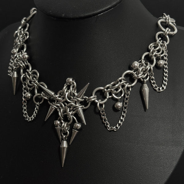 handmade blade chainmail choker 