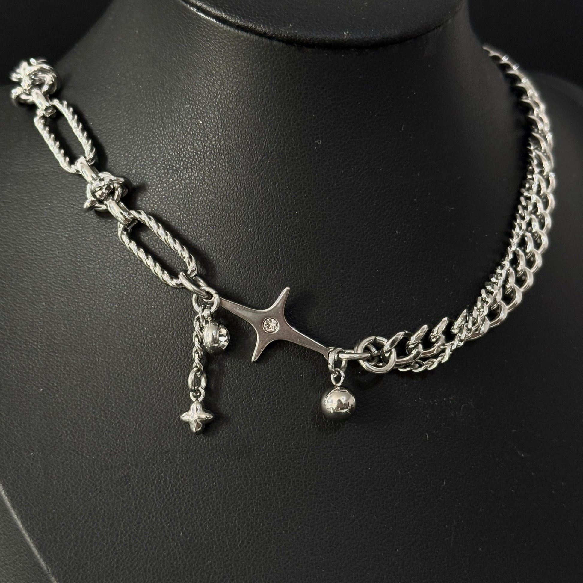 Layered Star Necklace on bust 