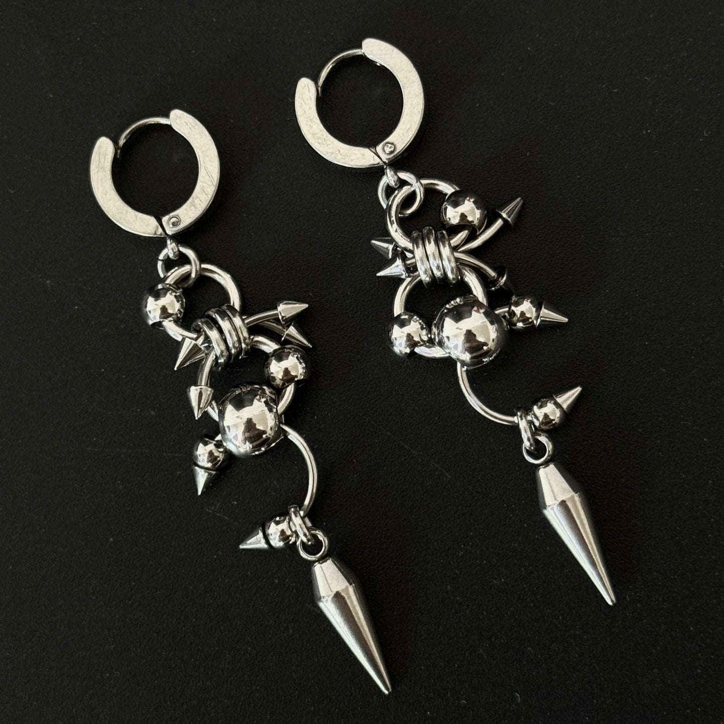 Orbital Chainmail Earrings, flat