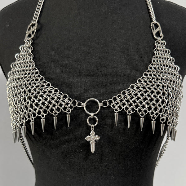 handmade chainmaille armour top renfaire, renaissance,  stainless steel bra top